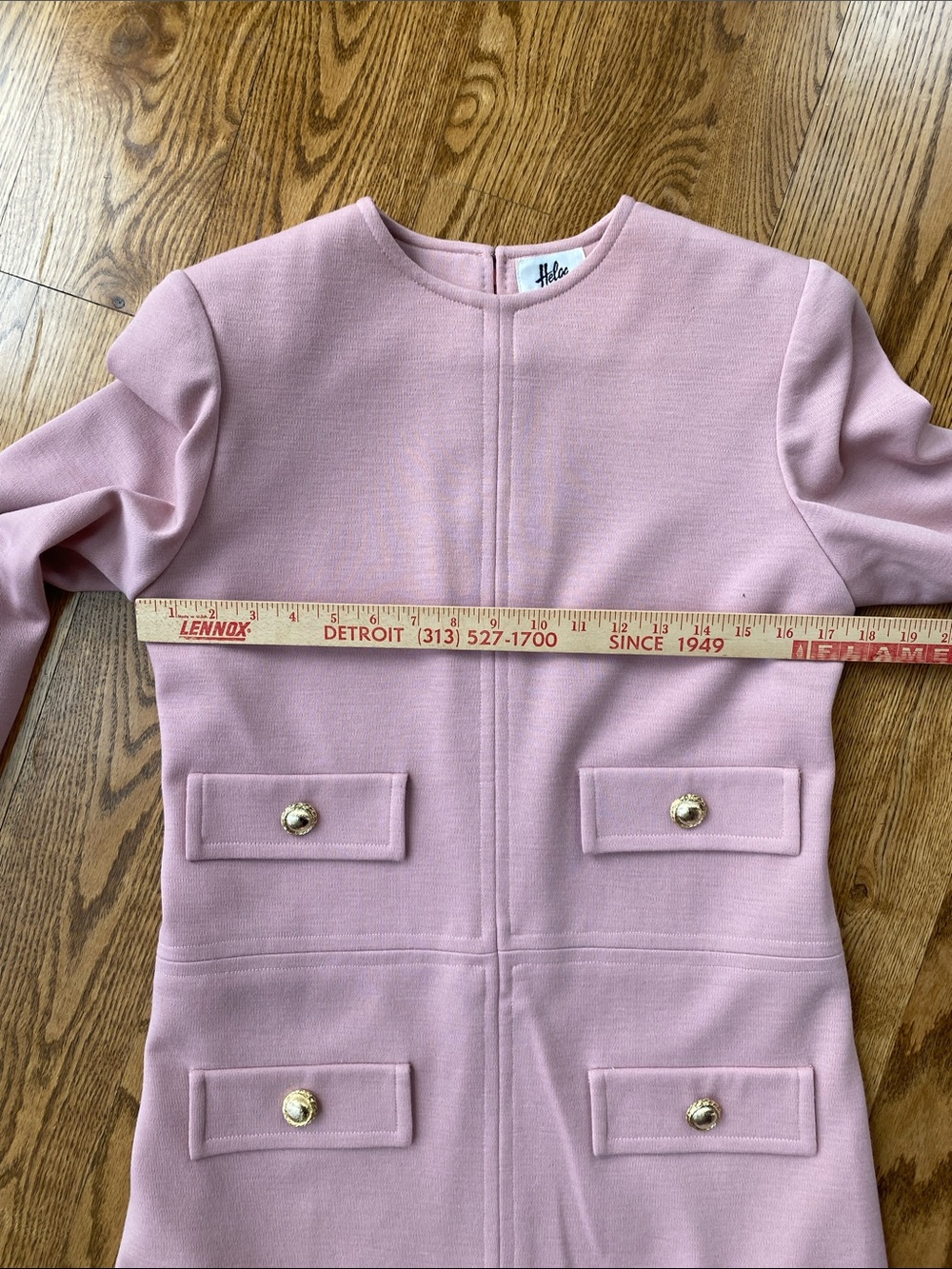 Vintage Helga powder pink Jackie O First Lady dress faux pocket size medium knit - Picture 13 of 16